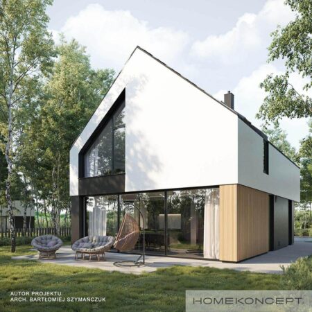 Projekt domu 120 m2 homekoncept 100 - widok strefy ogrodowej.