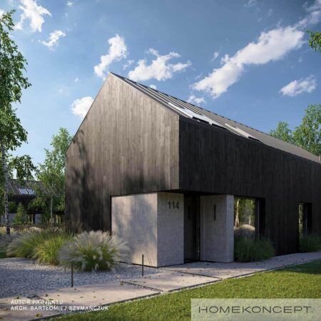 Projekt domu z poddaszem homekoncept 114 - widok na strefę wejściową.