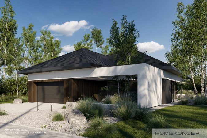 Projekty domów 130m2 homekoncept 133 - widok na ogród.